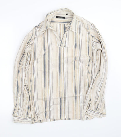 Topman Mens Beige    Button-Up Size S