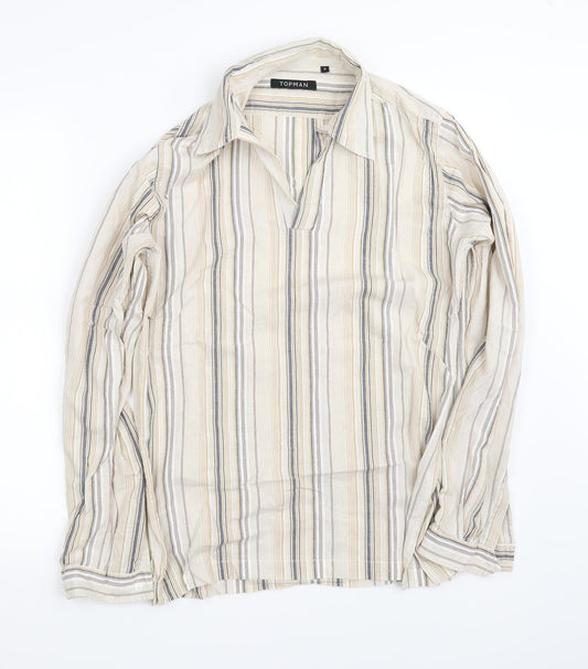 Topman Mens Beige    Button-Up Size S
