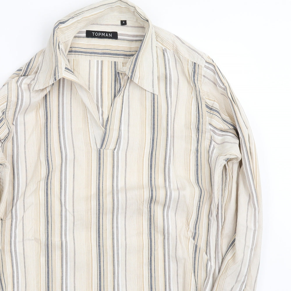 Topman Mens Beige    Button-Up Size S