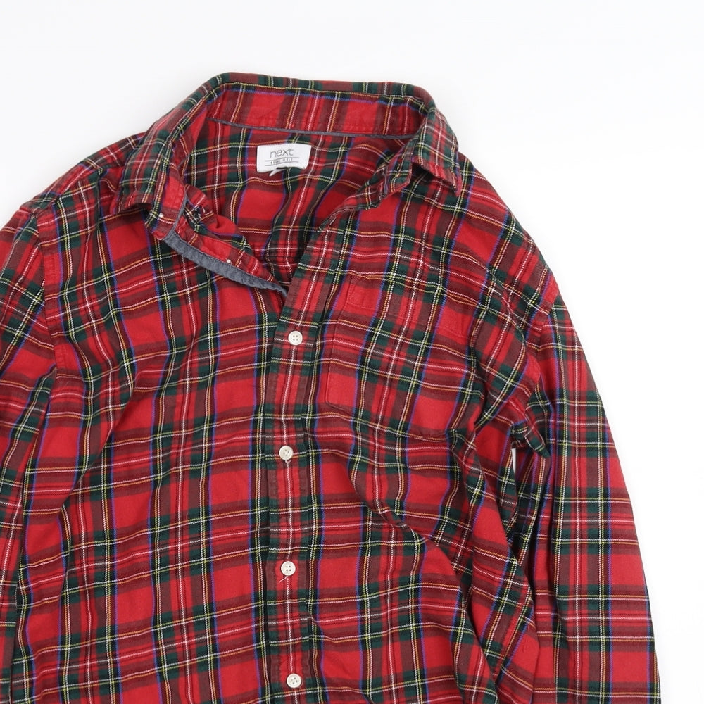 Womens UK Size S NEXT Red Basic Button-Up