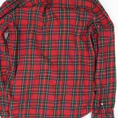 Womens UK Size S NEXT Red Basic Button-Up