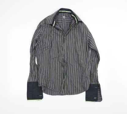 Mens UK Size M Burton Grey  Button-Up Long Sleeve Casual Shirt