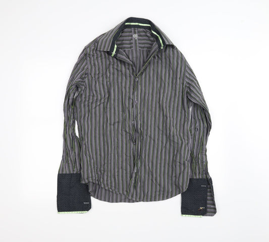 Mens UK Size M Burton Grey  Button-Up Long Sleeve Casual Shirt