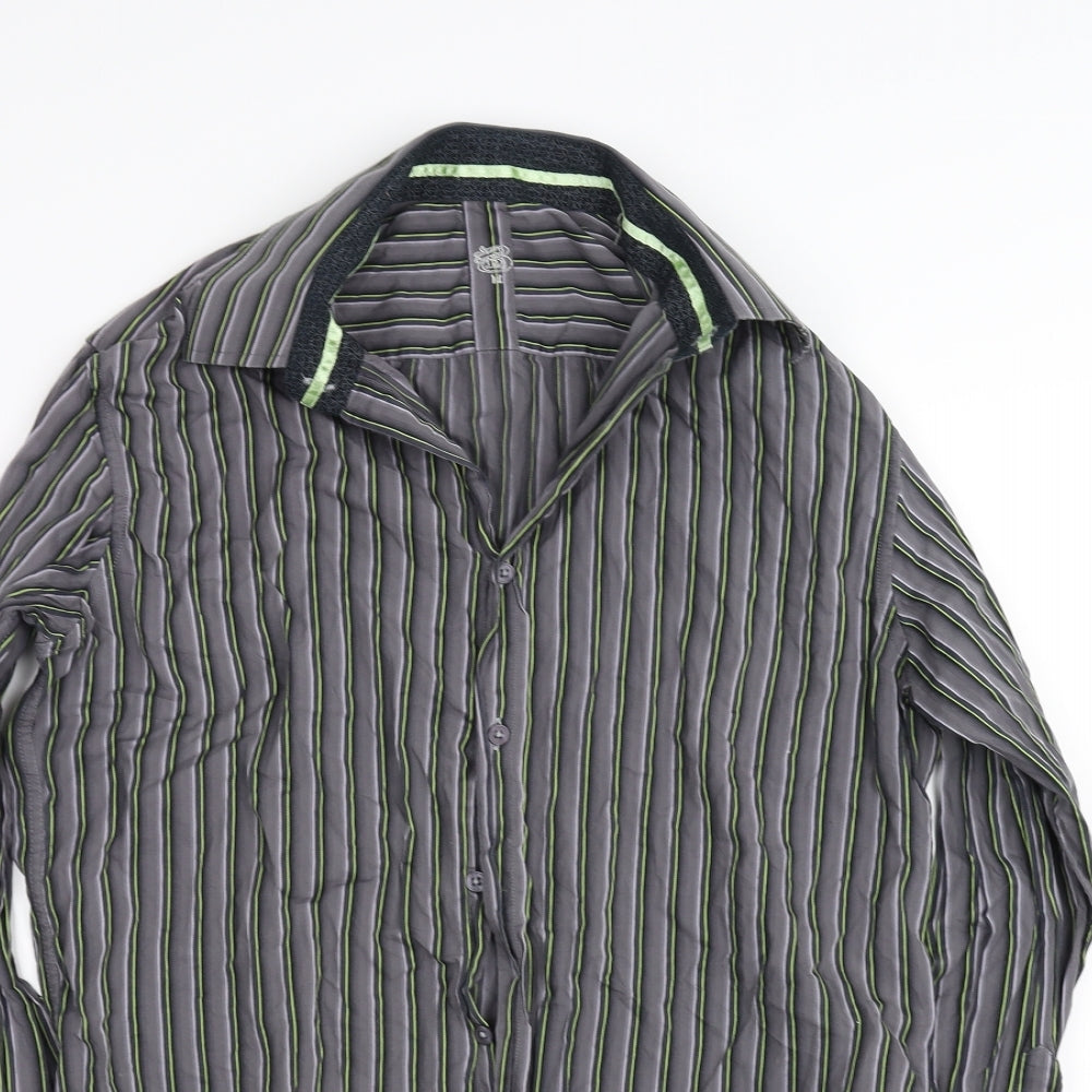 Mens UK Size M Burton Grey  Button-Up Long Sleeve Casual Shirt