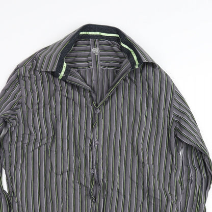 Mens UK Size M Burton Grey  Button-Up Long Sleeve Casual Shirt
