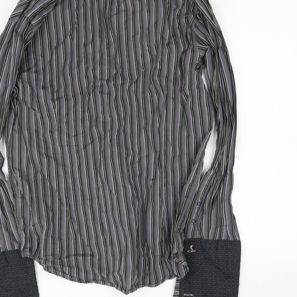 Mens UK Size M Burton Grey  Button-Up Long Sleeve Casual Shirt