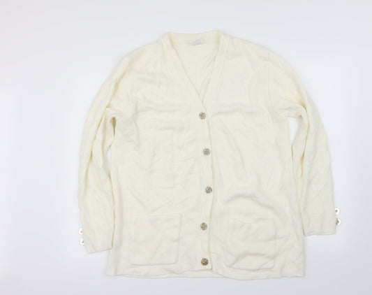 Classics Womens Ivory   Cardigan Jumper Size 14