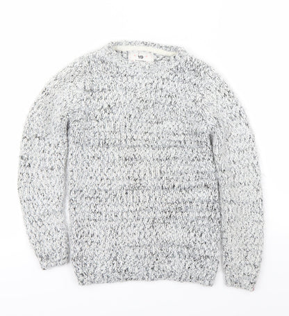 YD Girls Grey Houndstooth  Pullover Jumper Size 10-11 Years