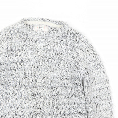 YD Girls Grey Houndstooth  Pullover Jumper Size 10-11 Years