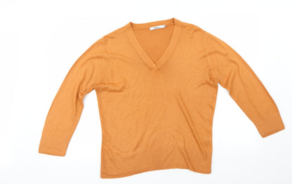 M&Co Womens Orange   Pullover Jumper Size M