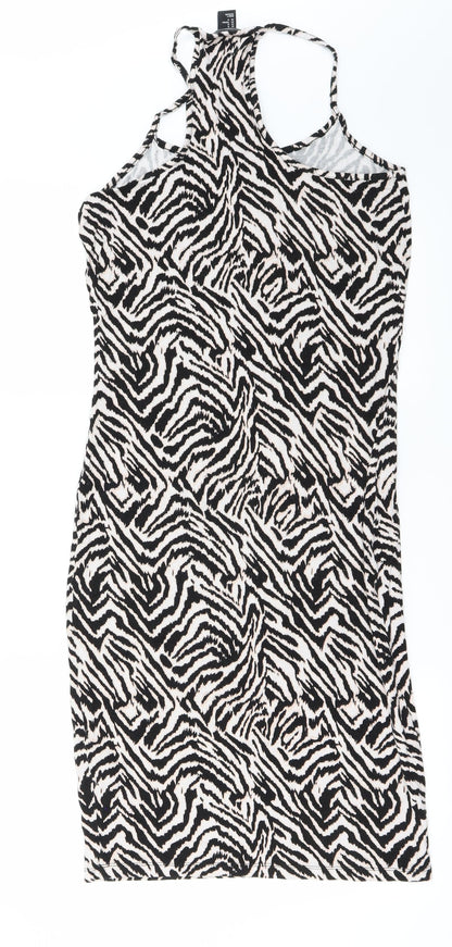 H&M Womens Multicoloured Animal Print  Fit & Flare  Size M