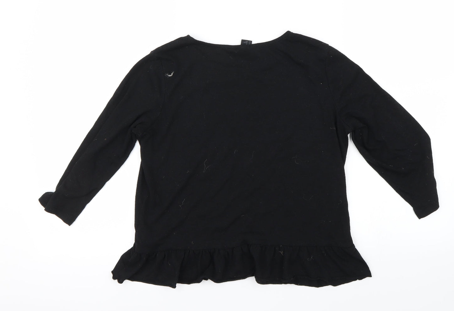 Womens UK Size XS H&M Black Basic T-Shirt