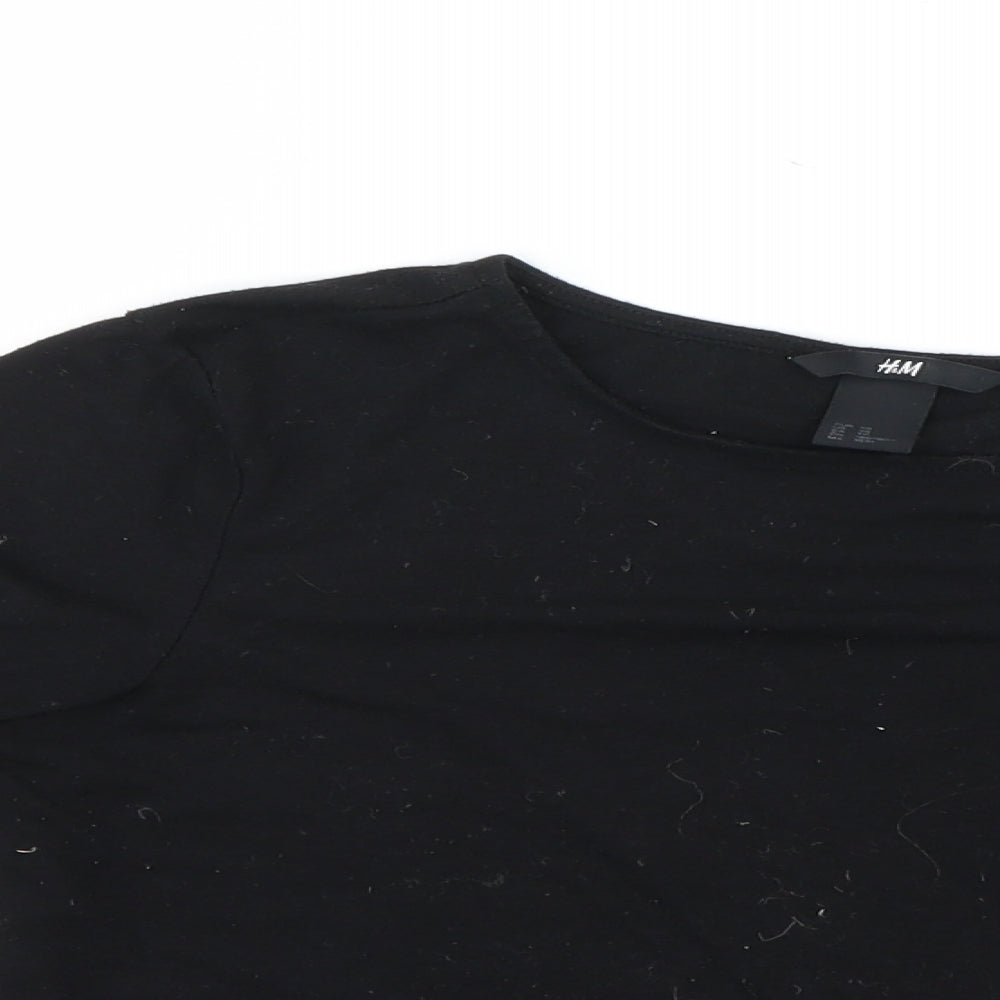 Womens UK Size XS H&M Black Basic T-Shirt