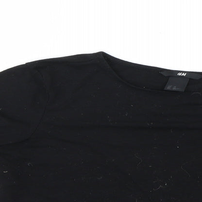 Womens UK Size XS H&M Black Basic T-Shirt