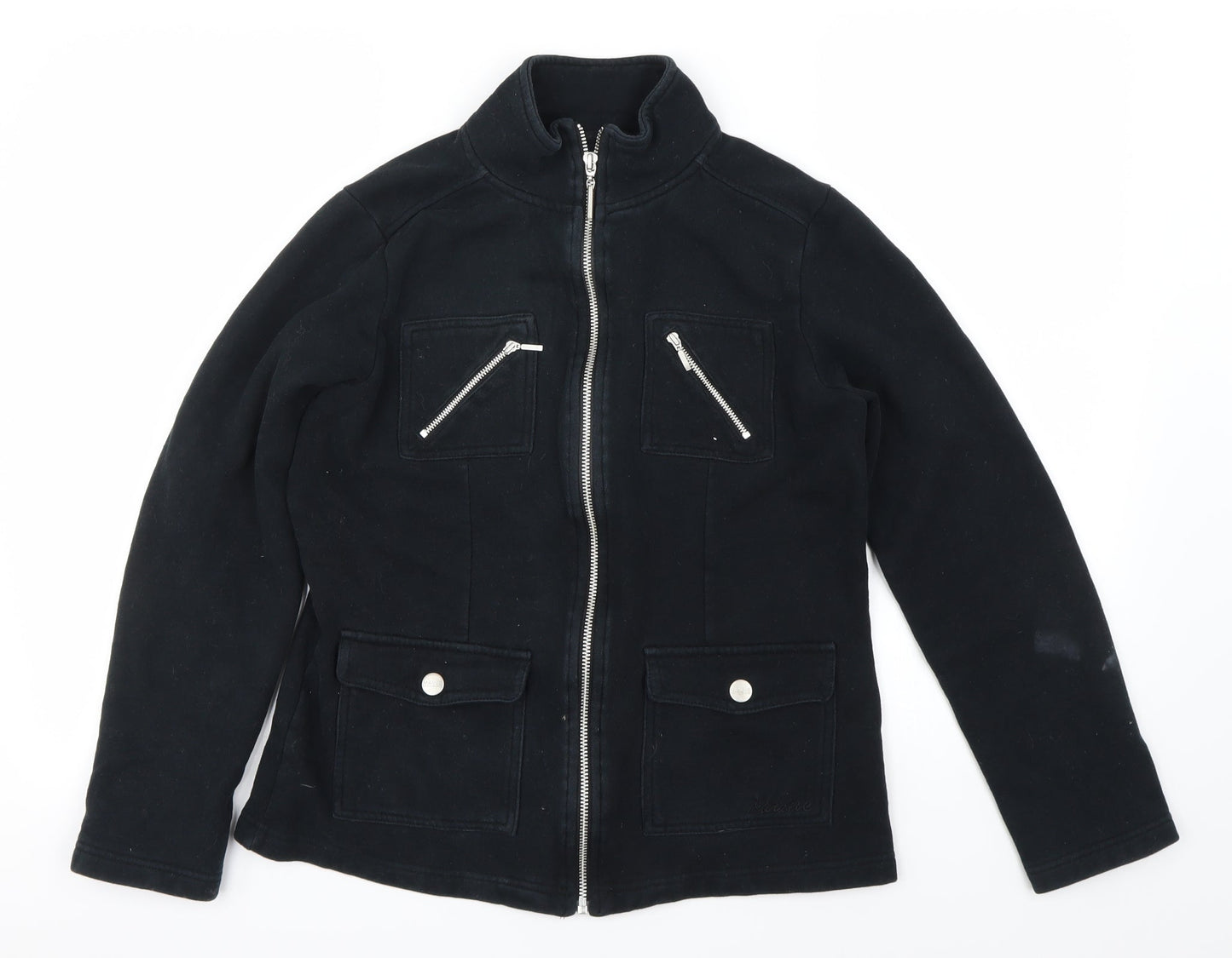 Maine New England Womens Black   Full Zip Jumper Size 12