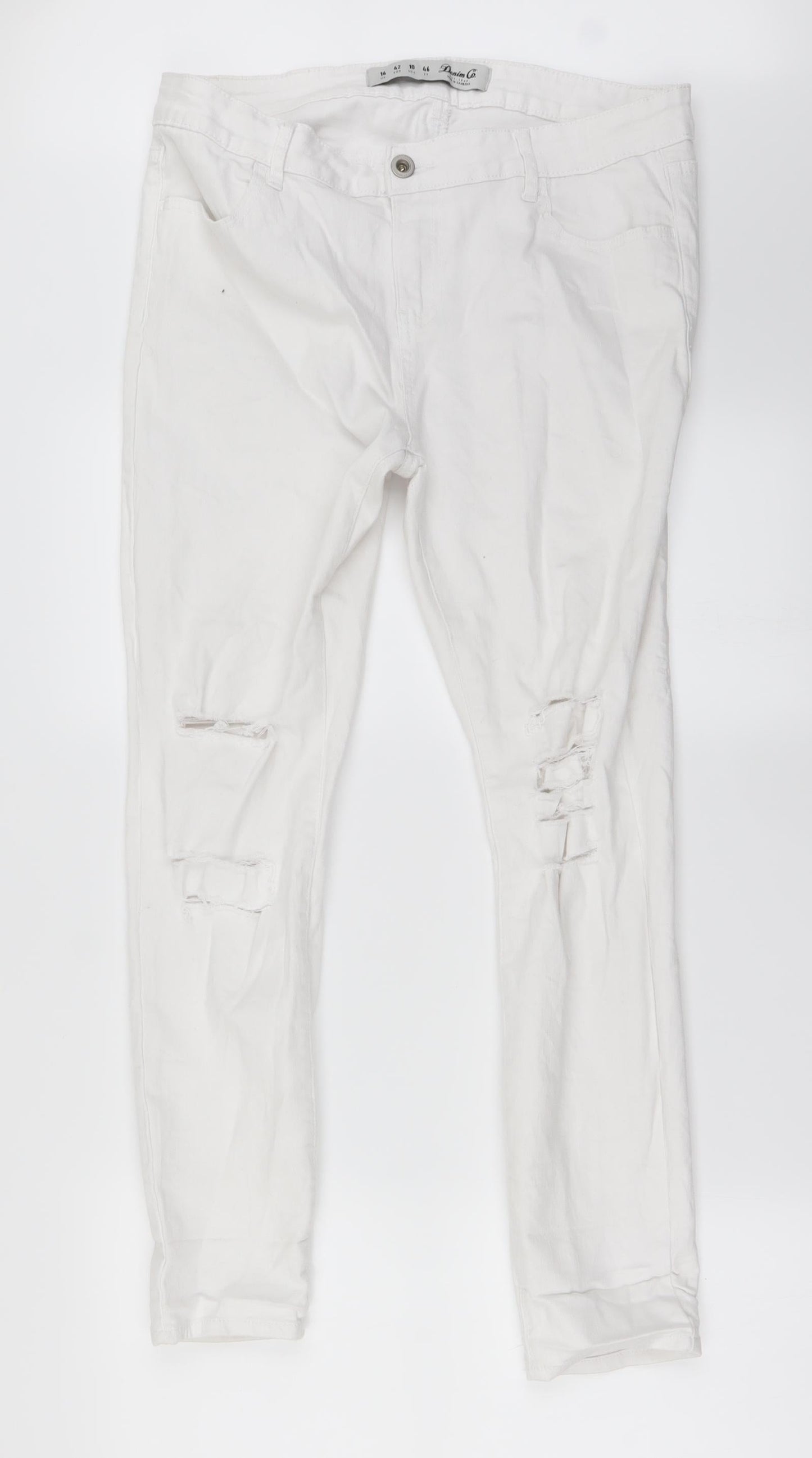 denim co Womens White   Straight Jeans Size 14 L26 in