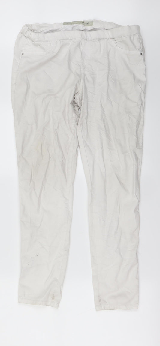 denim co Womens White   Skinny Jeans Size 14 L27 in