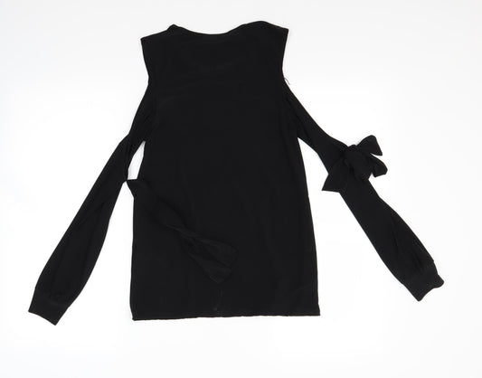 Womens UK Size 8 Look of the day Black Basic Polo