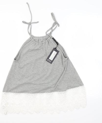 Womens UK Size 8 lotd Grey Camisole Blouse