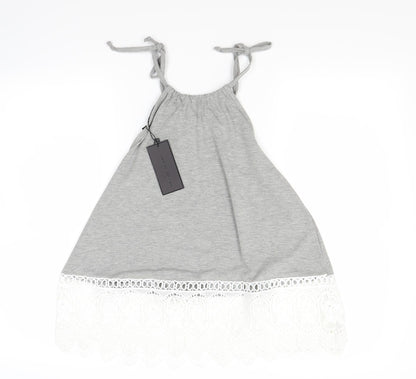 Womens UK Size 8 lotd Grey Camisole Blouse