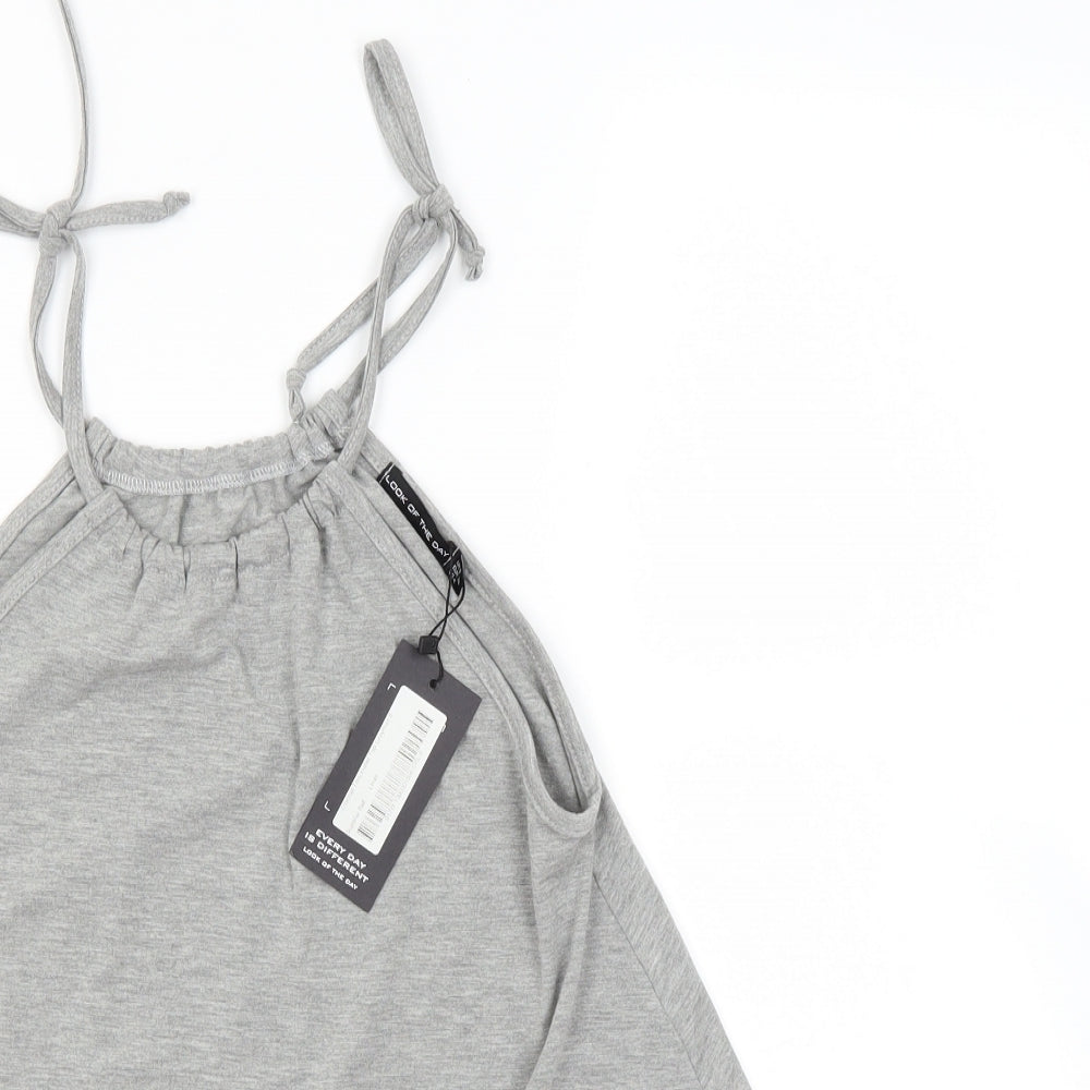 Womens UK Size 8 lotd Grey Camisole Blouse