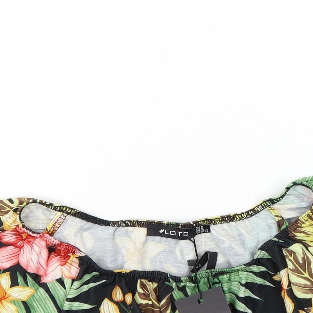 Womens UK Size 8 lotd Multicoloured Cropped Blouse