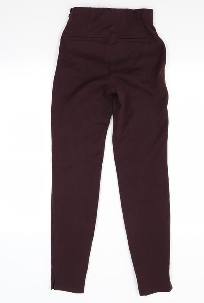Womens UK Size 4 H&M Slim Fit  Red Trousers