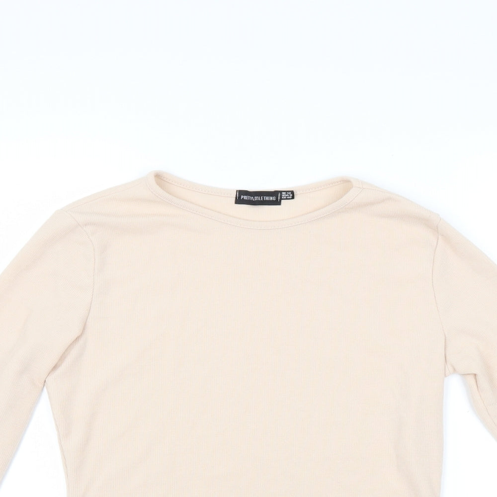 PRETTYLITTLETHING Womens Beige   Pullover Jumper Size 12