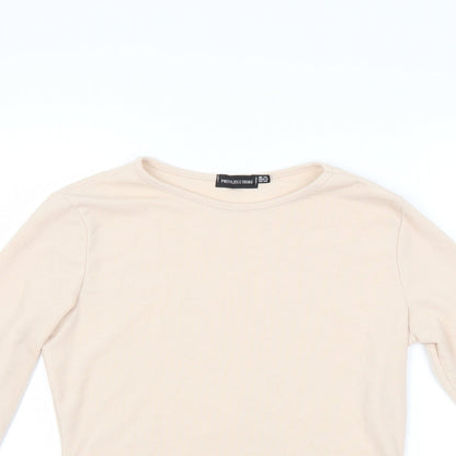 PRETTYLITTLETHING Womens Beige   Pullover Jumper Size 12