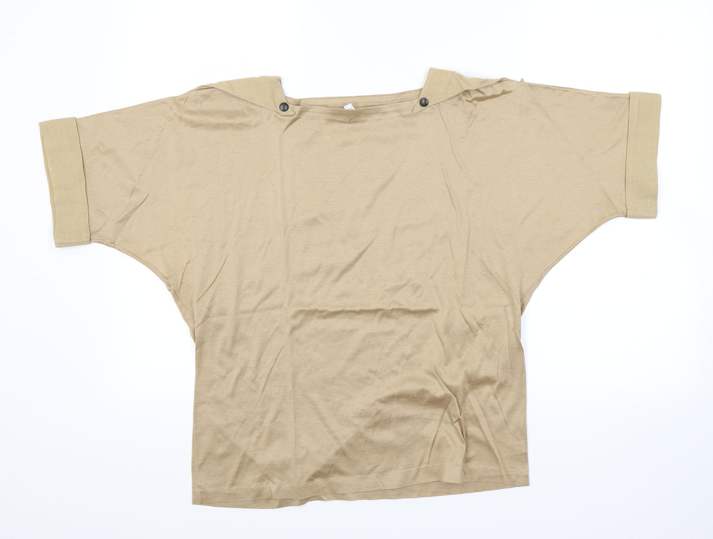 Womens UK Size 12 Preworn Brown Basic T-Shirt