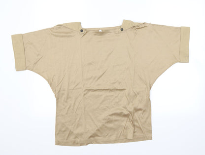 Womens UK Size 12 Preworn Brown Basic T-Shirt