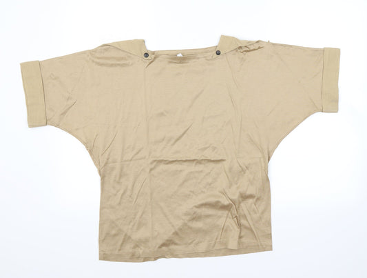 Womens UK Size 12 Preworn Brown Basic T-Shirt