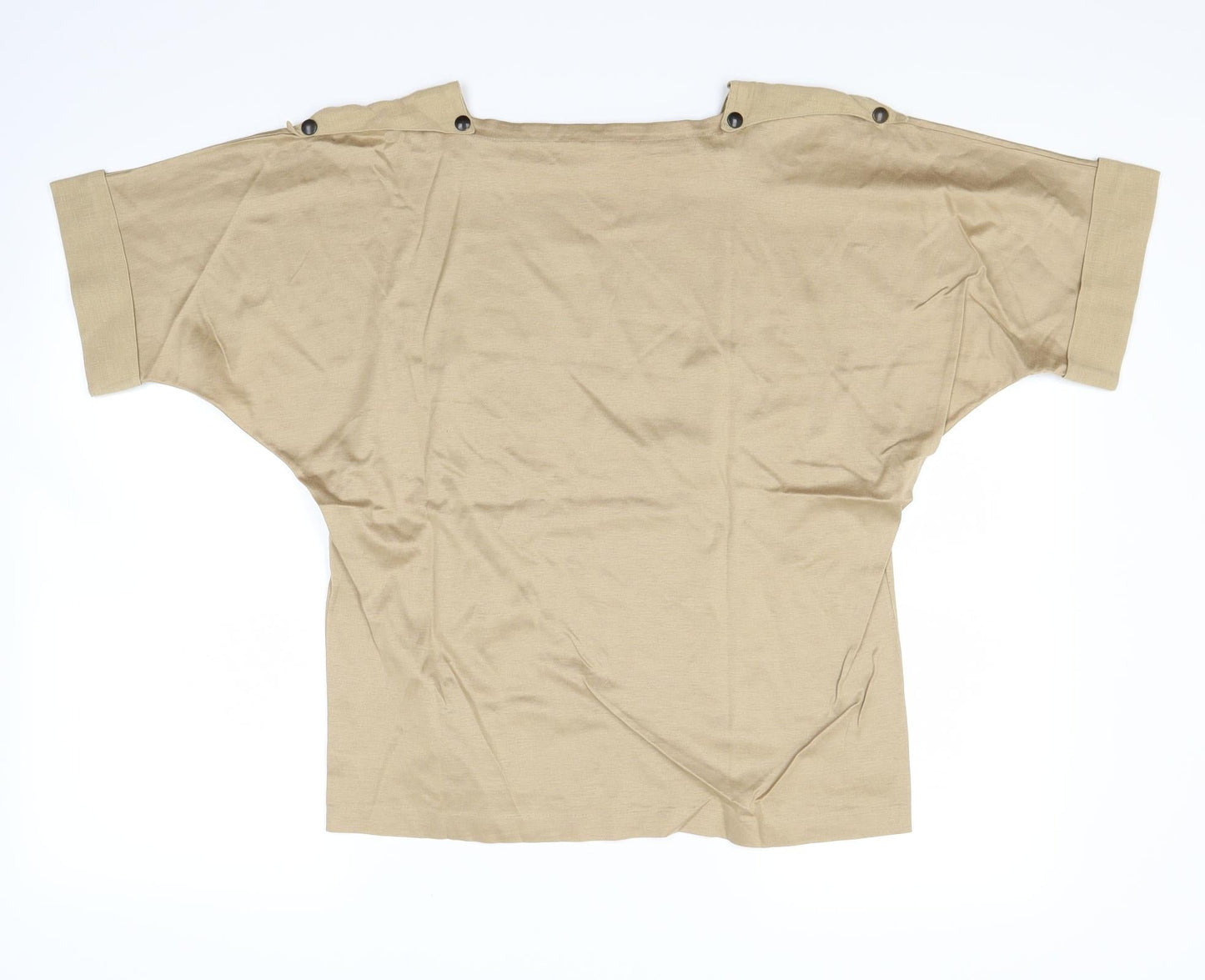 Womens UK Size 12 Preworn Brown Basic T-Shirt