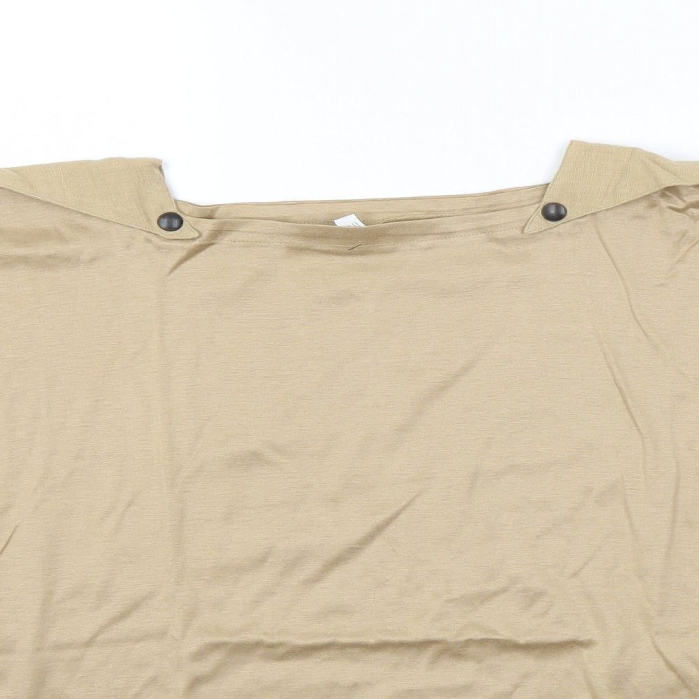 Womens UK Size 12 Preworn Brown Basic T-Shirt