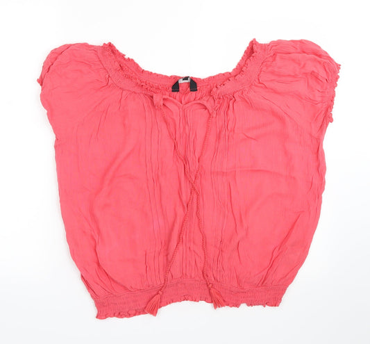 Womens UK Size 12 New Look Pink Basic Blouse