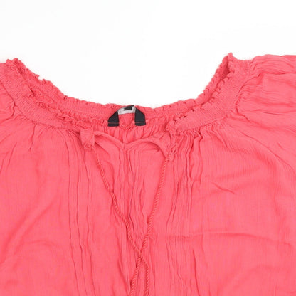 Womens UK Size 12 New Look Pink Basic Blouse