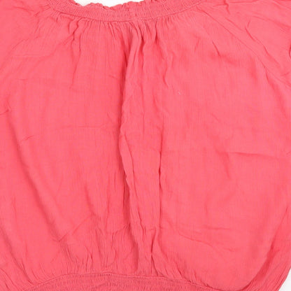 Womens UK Size 12 New Look Pink Basic Blouse