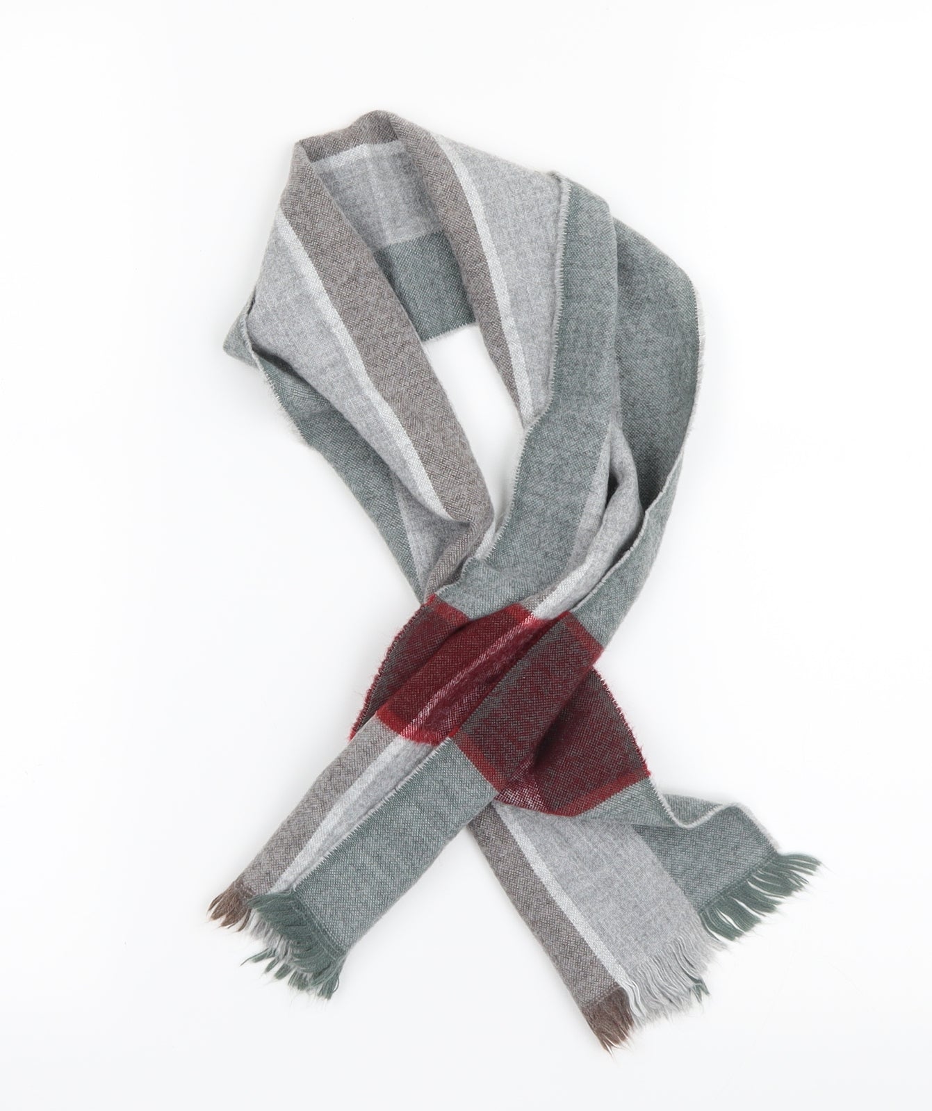Pierre Pascal Unisex Green Check   Scarf