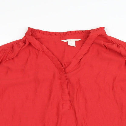 Womens UK Size 6 H&M Red Basic Blouse