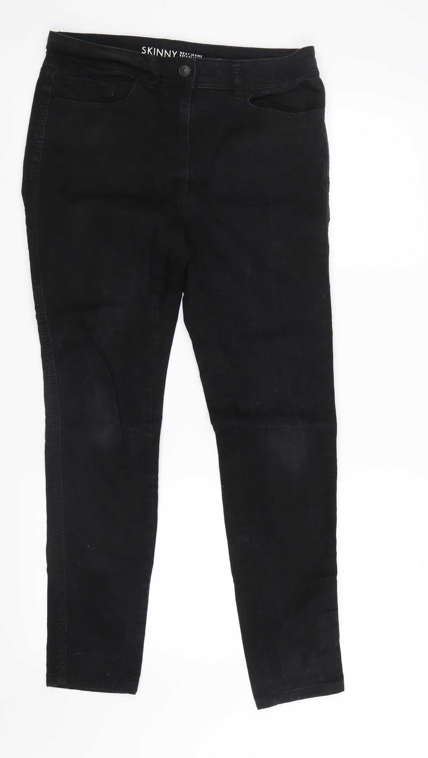 NEXT Womens Black  Denim Skinny Jeans Size 10 L28 in