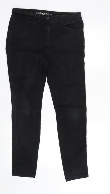 NEXT Womens Black  Denim Skinny Jeans Size 10 L28 in