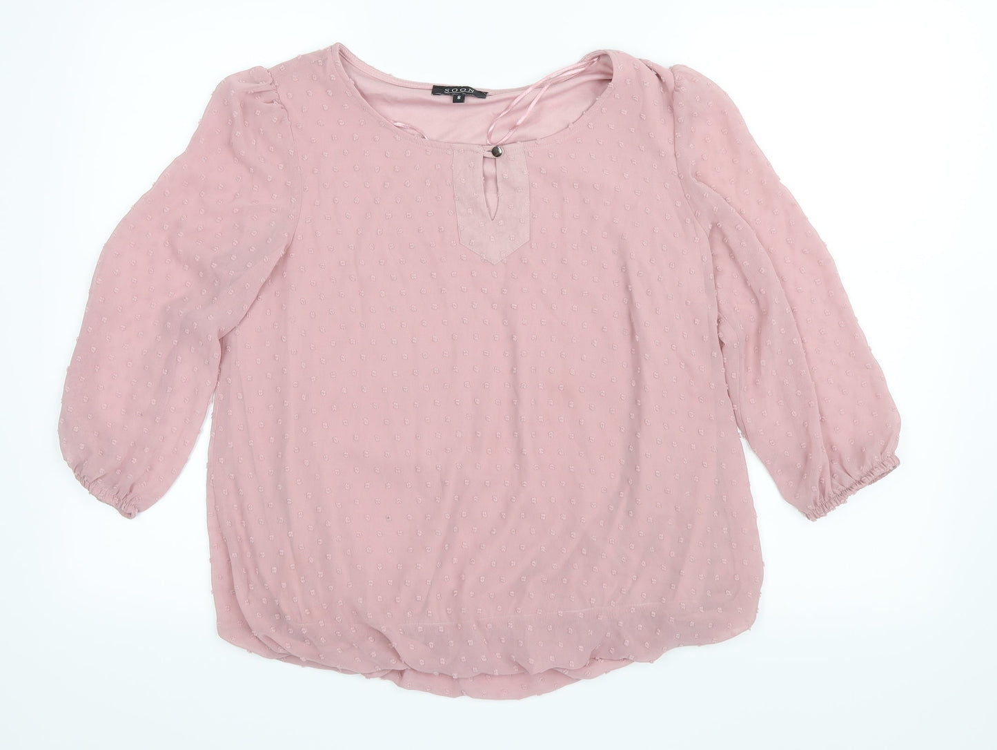 Womens UK Size 8 Soon Pink Basic Blouse