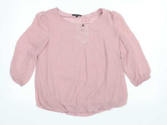 Womens UK Size 8 Soon Pink Basic Blouse