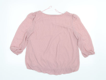 Womens UK Size 8 Soon Pink Basic Blouse