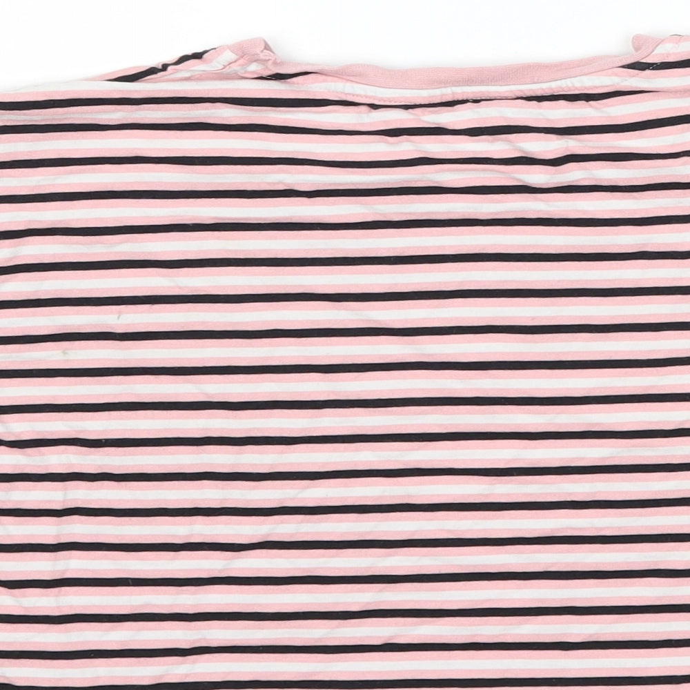 George Girls Pink Striped  Basic T-Shirt Size 9-10 Years