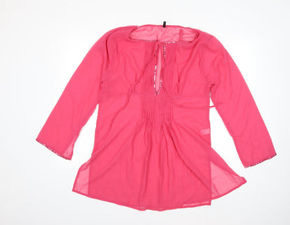 Ethel Austin Womens Pink   Kimono Blouse Size M