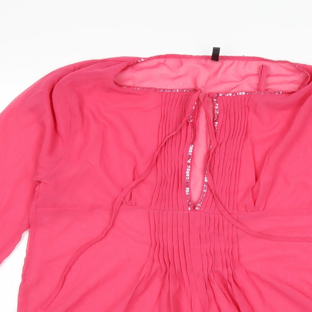 Ethel Austin Womens Pink   Kimono Blouse Size M