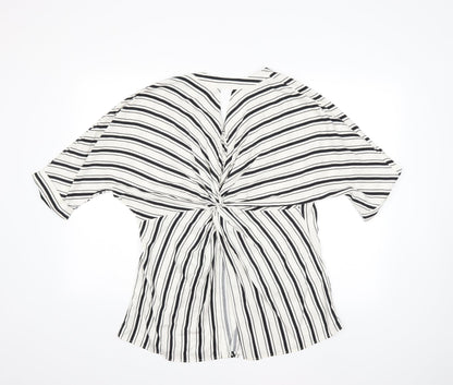 River Island Womens White Striped  Basic Blouse Size 10