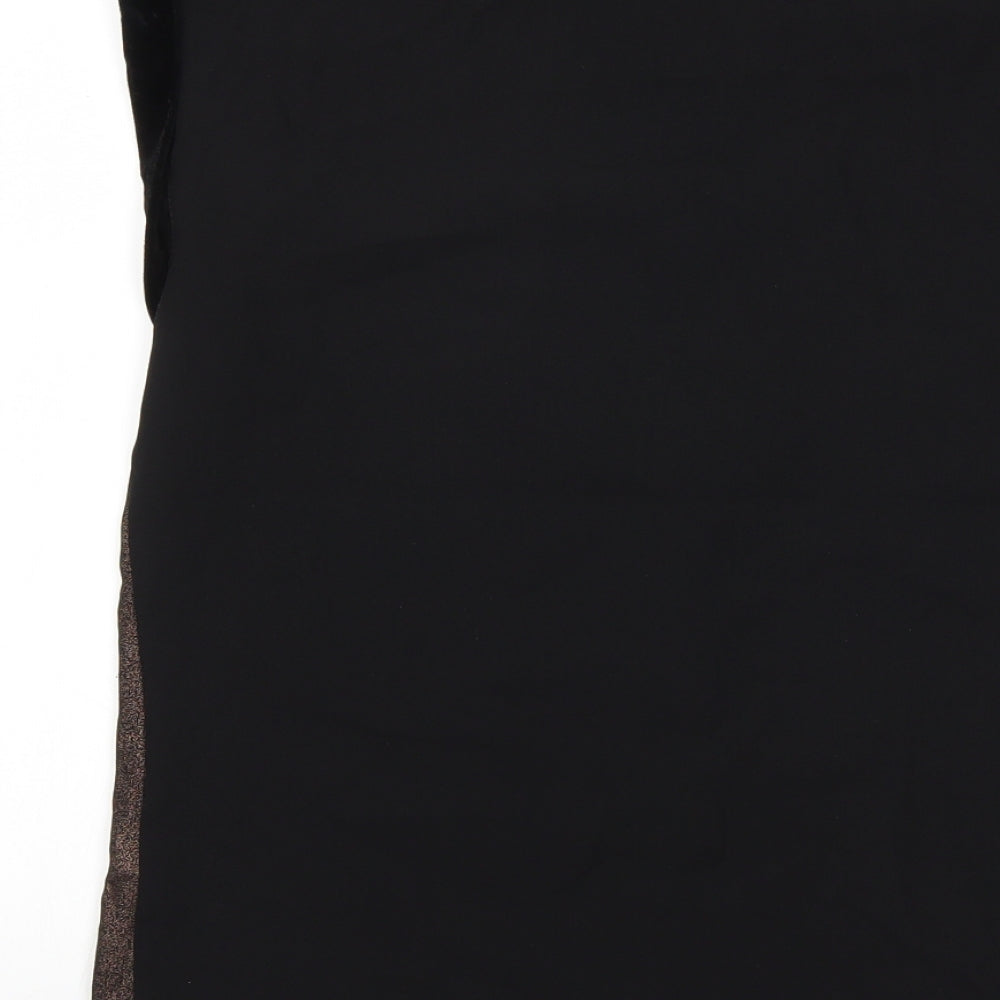 Womens UK Size 8 Oasis Black Basic T-Shirt