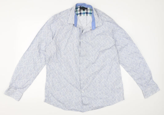 Atlantic Bay Mens Blue    Button-Up Size L